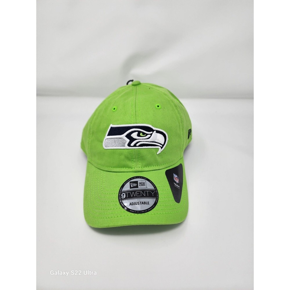 Seattle Seahawks Hat New Era Neon Green 9TWENTY Adjustable Hat Football Classic